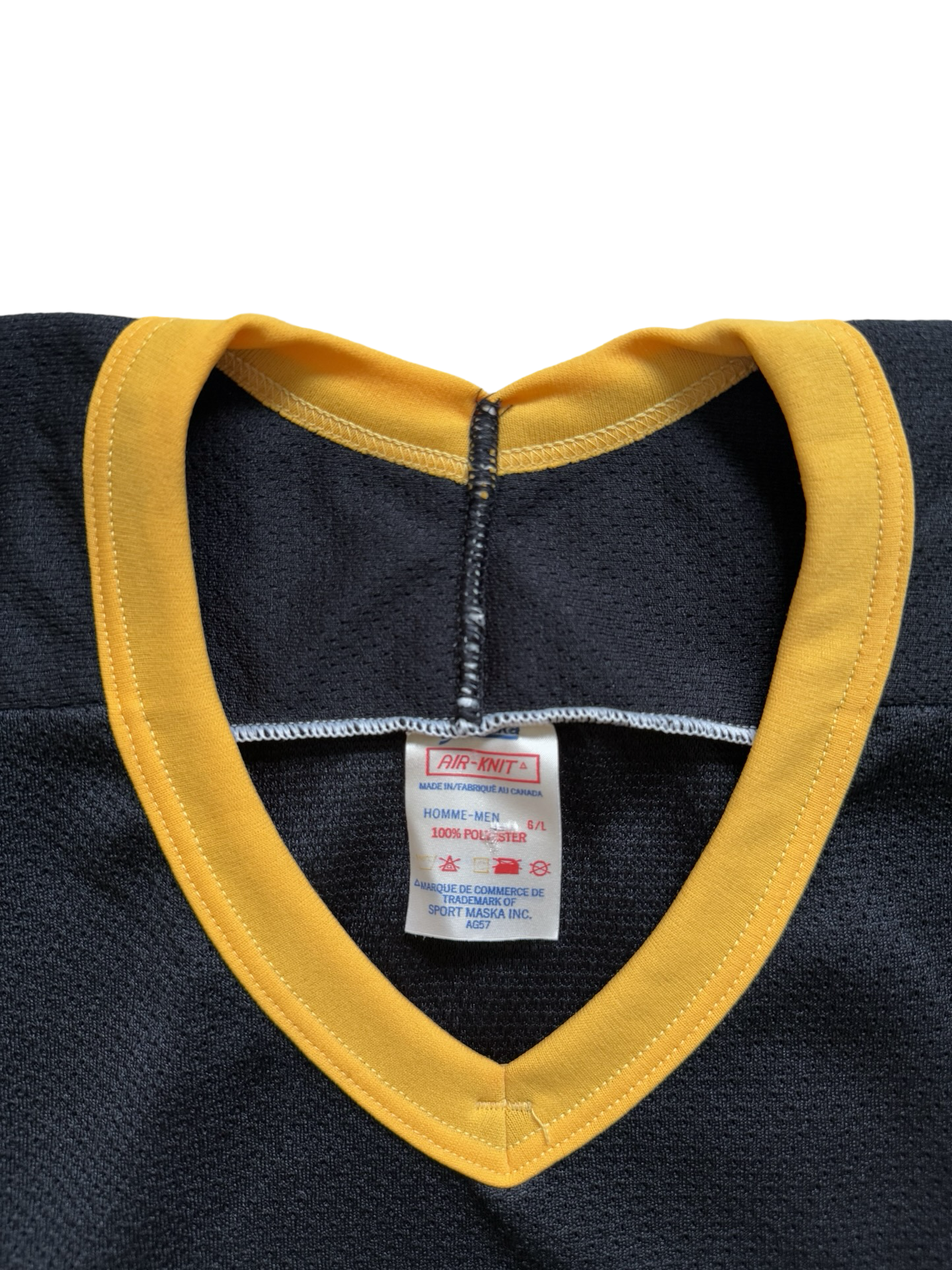 NHL Vtg 80’s Pittsburgh Penguins CCM Air Knit Jersey Size L