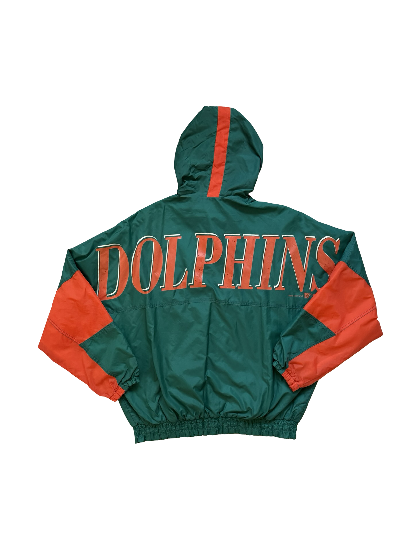 NFL Vtg Miami Dolphins The Game 90’s Football Windbreaker Spellout Size XL