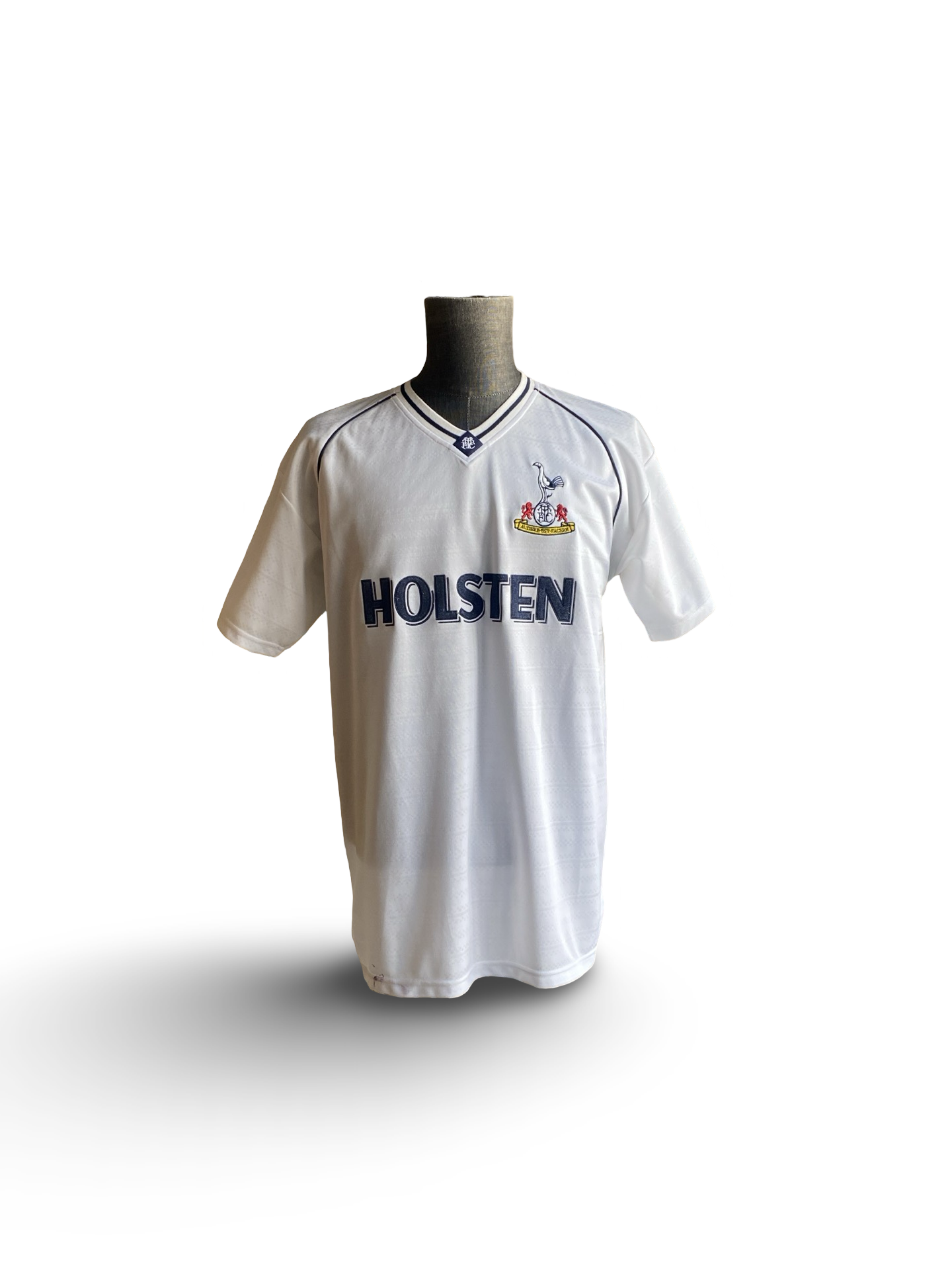 EPL Tottenham Hotspur 1989-91 Retro Score Draw Holsten Football Home Jersey Size L