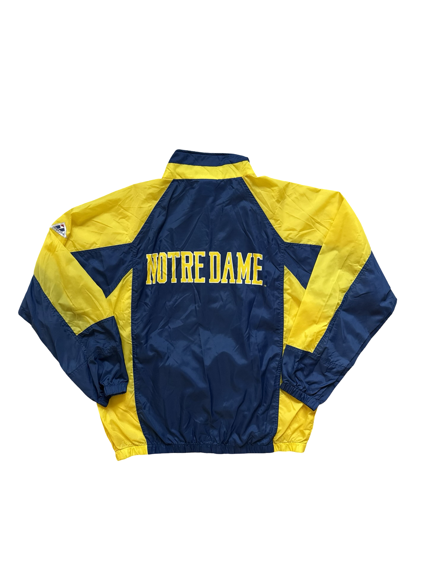 NCAA Vtg Notre Dame Apex One Varsity Windbreaker Half Zip Front Pocket Size L