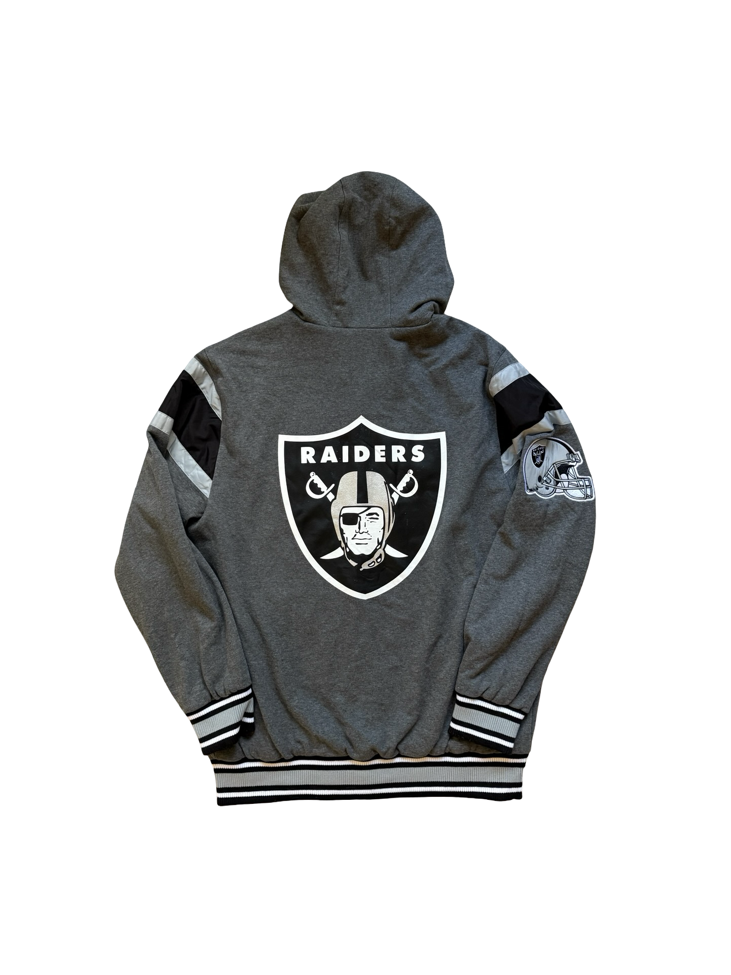 NFL Las Vegas Raiders G-III By Carl Banks Reversible Hooded Football Full Zip Jacket Size L