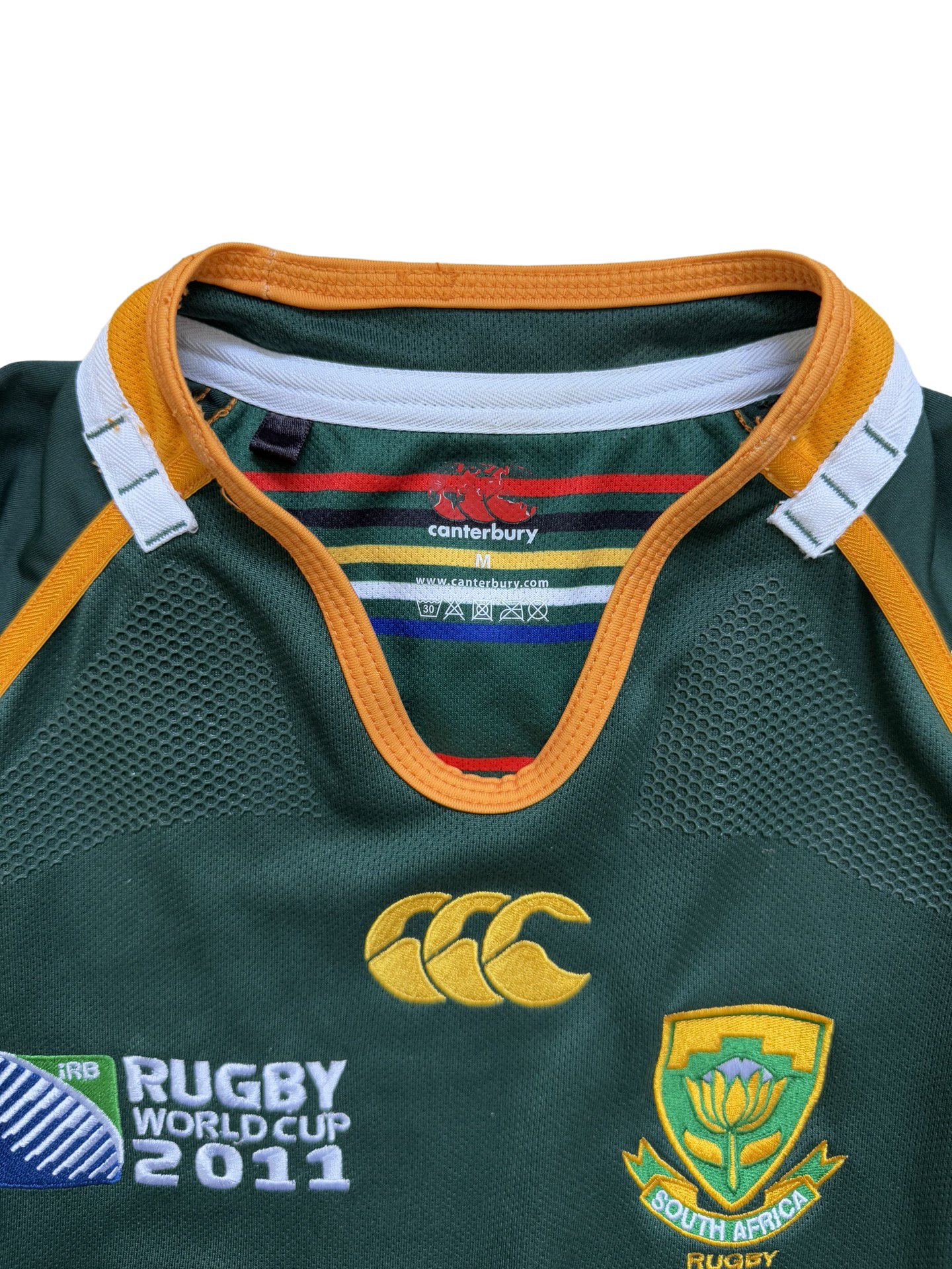 Rugby Union Vtg South Africa National Team 2011 World Cup Canterbury Player Issue Rugby Jersey Size M