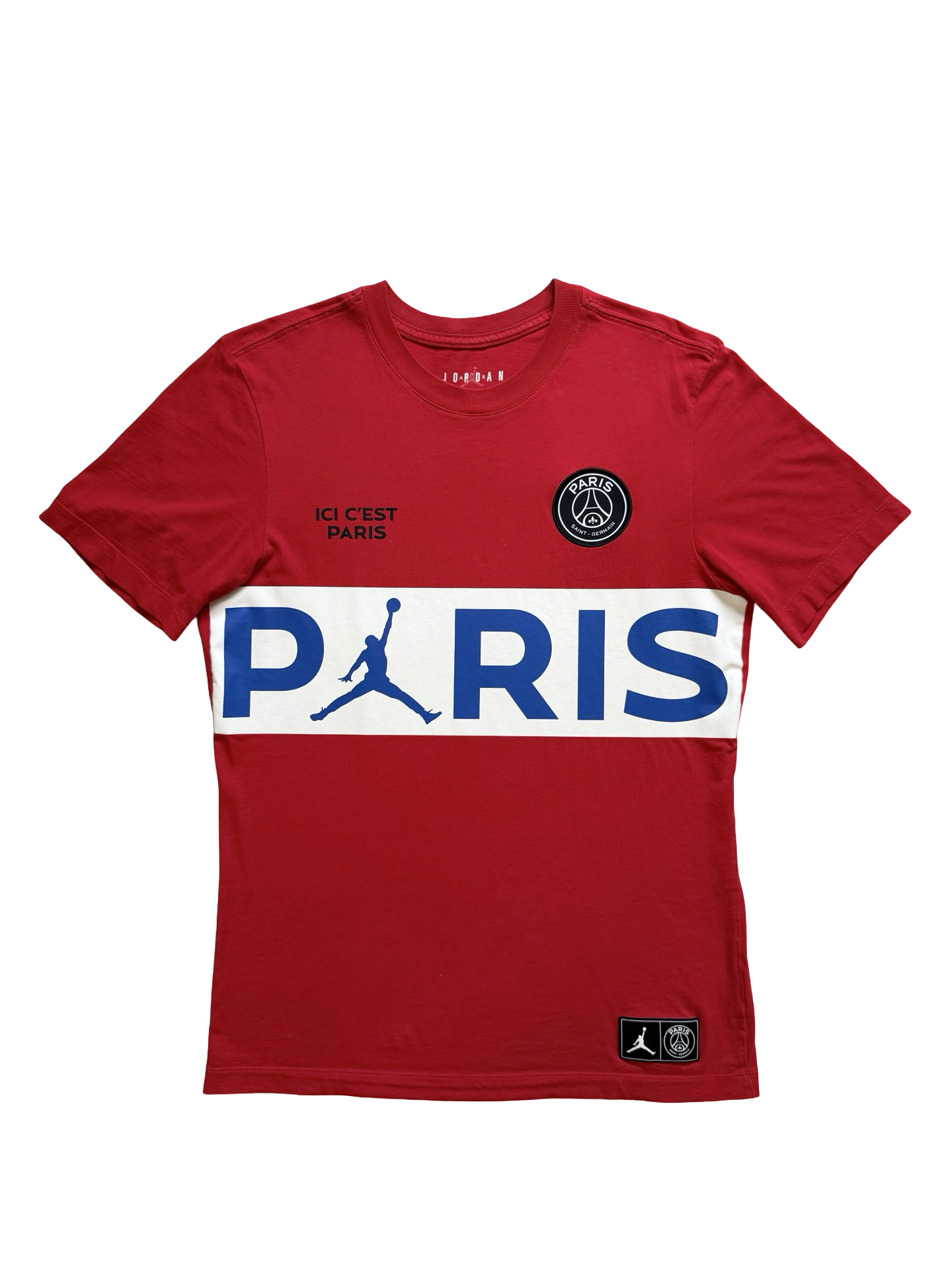 Soccer Paris Saint-Germain X Jordan PSG Wordmark Football T-Shirt Size S