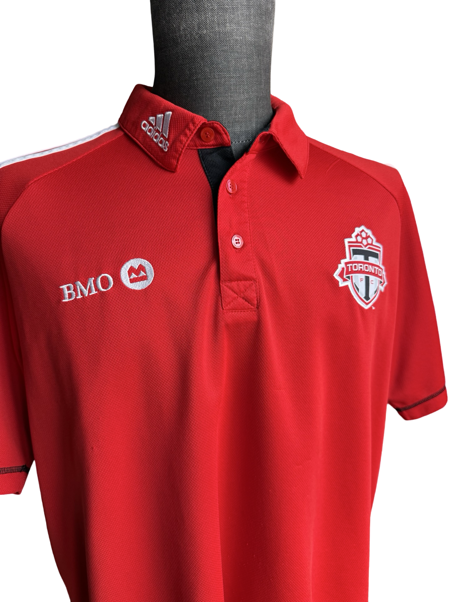 Soccer MLS 2X Toronto FC Adidas Climalite Dark Grey & Red Golf Polo Shirts Both Size XL