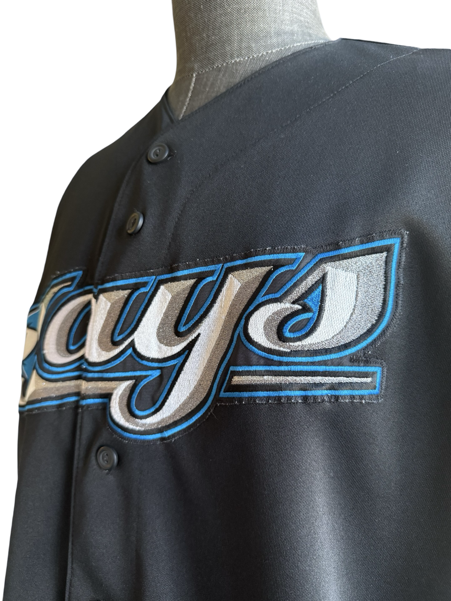 MLB Vtg Toronto Blue Jays 2000’s Majestic Black Retro Baseball Jersey Size XL