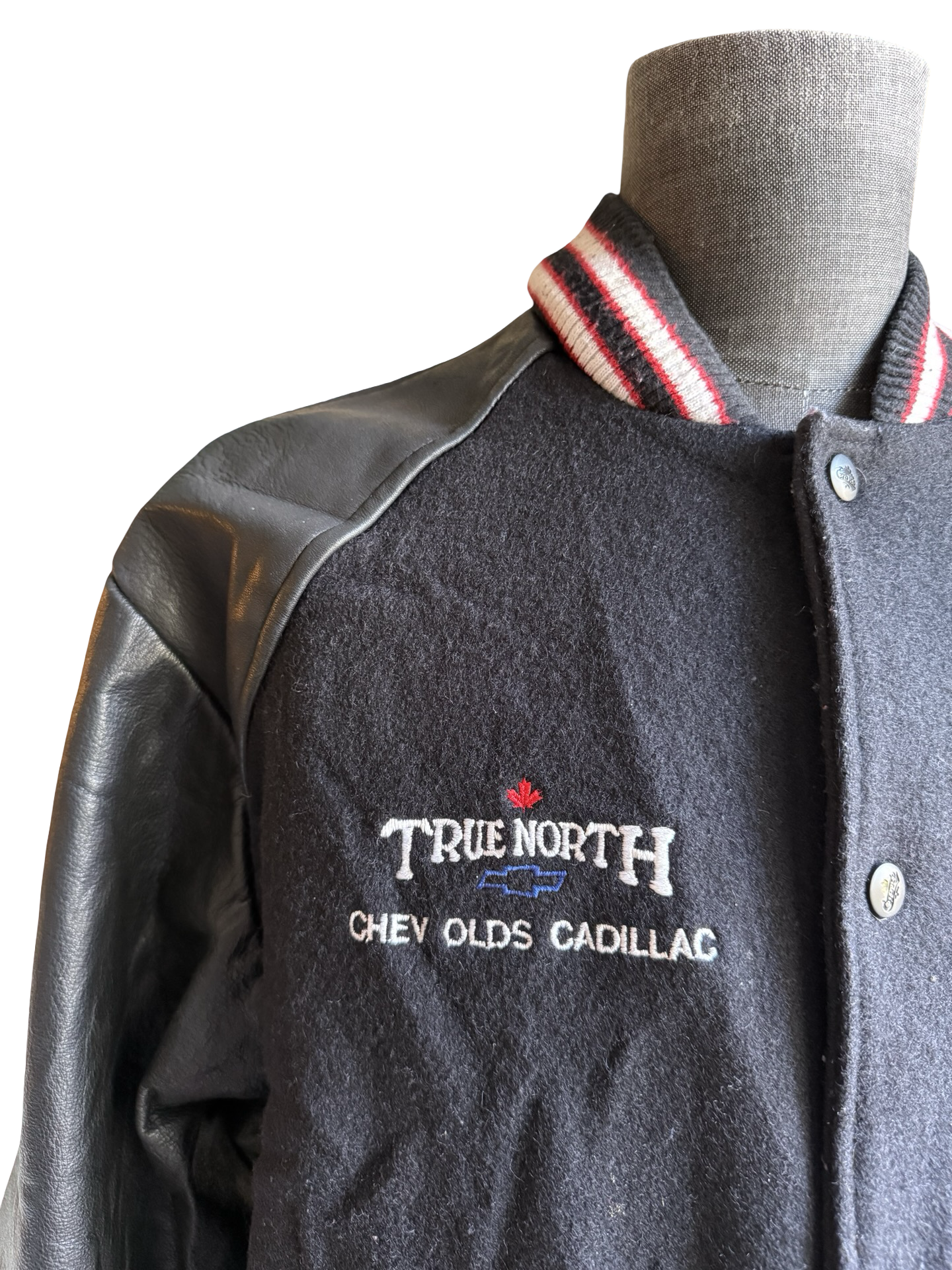 RACING Vtg 90’s Goodwrench GM Choko Motorsports Varsity Leather Sleeves Jacket Size M