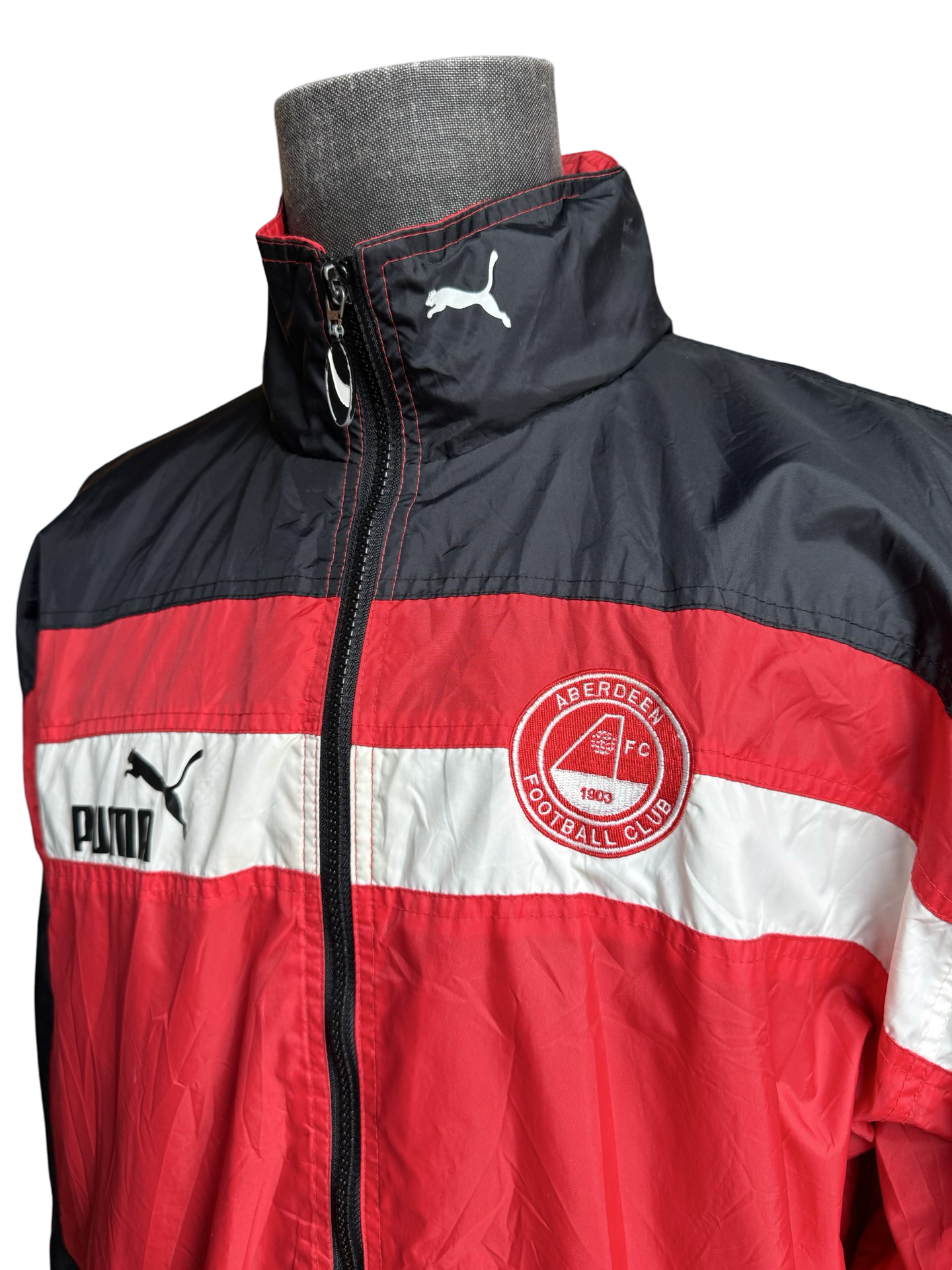 Soccer SPL Vtg Aberdeen FC 1998-00 Puma Windbreaker Football Training Jacket Size M