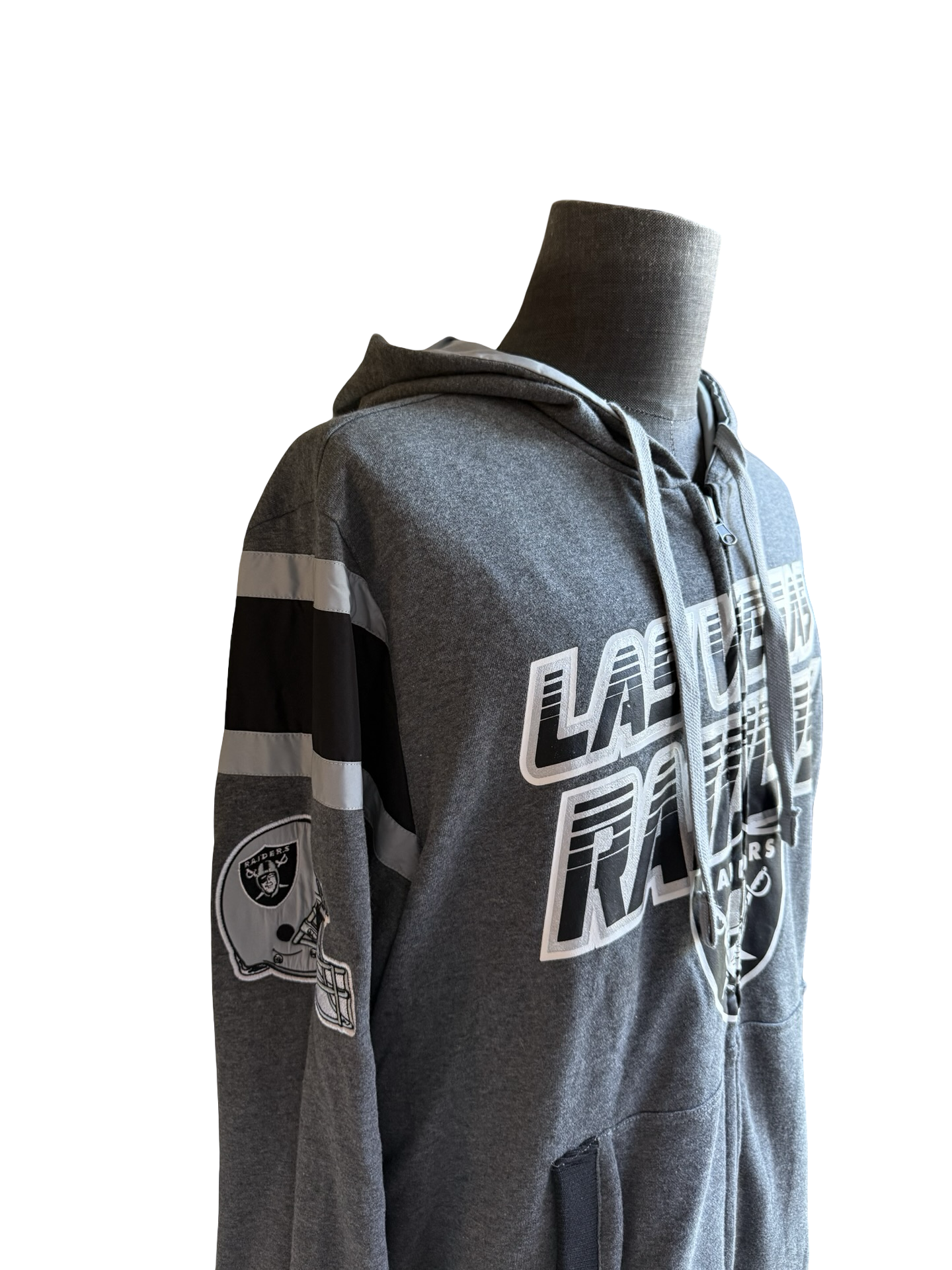 NFL Las Vegas Raiders G-III By Carl Banks Reversible Hooded Football Full Zip Jacket Size L