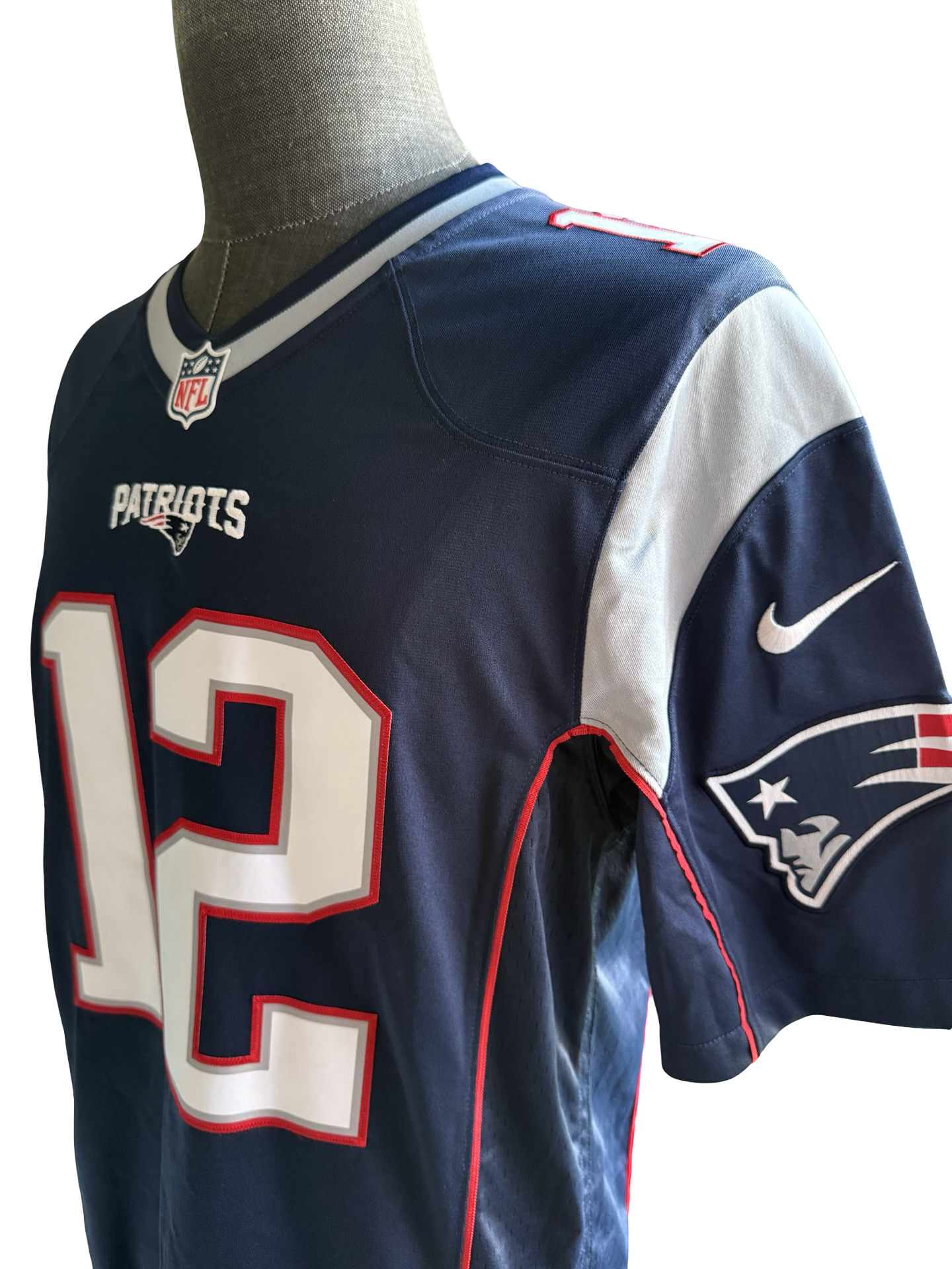NFL Tom Brady 12 New England Patriots On Field Nike Football Stitched Jersey Size S