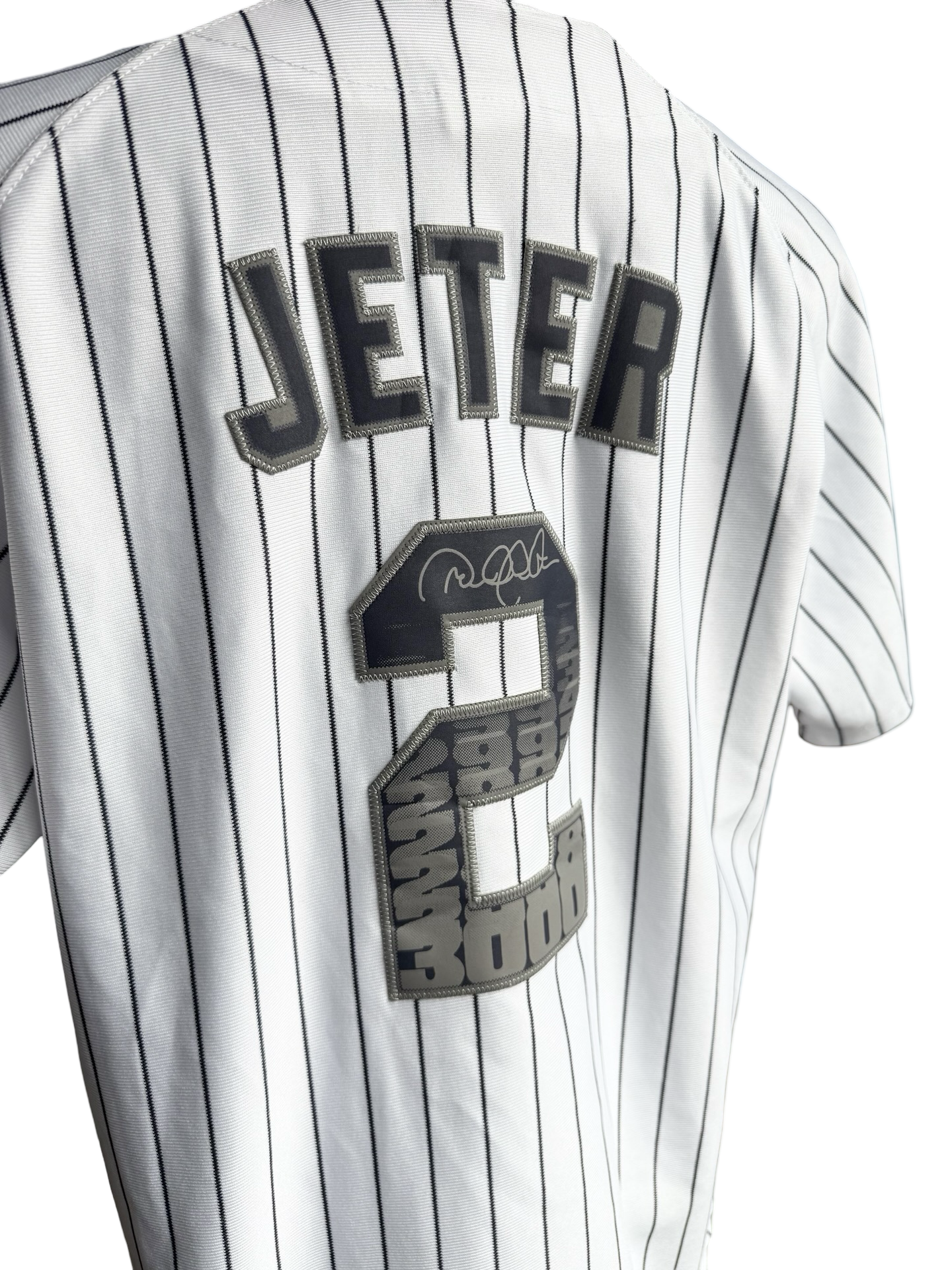 MLB Derek Jeter 2 New York Yankees Majestic 3000 Career Hits Platinum Edition Baseball Jersey Size M