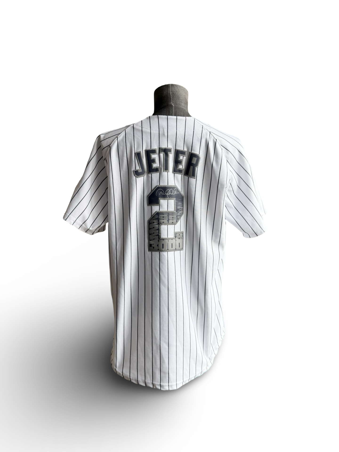 MLB Derek Jeter 2 New York Yankees Majestic 3000 Career Hits Platinum Edition Baseball Jersey Size M
