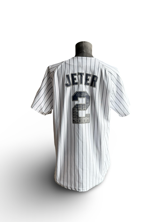 MLB Derek Jeter 2 New York Yankees Majestic 3000 Career Hits Platinum Edition Baseball Jersey Size M