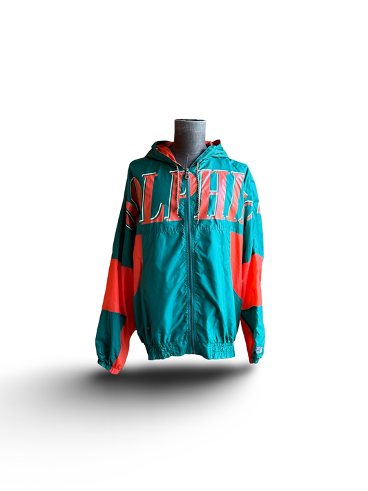NFL Vtg Miami Dolphins The Game 90’s Football Windbreaker Spellout Size XL