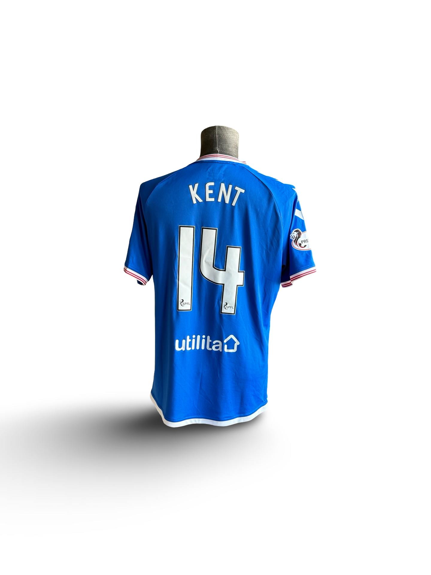 Soccer Ryan Kent 14 Glasgow Rangers 2019/20 Hummel Home Football Jersey Size M