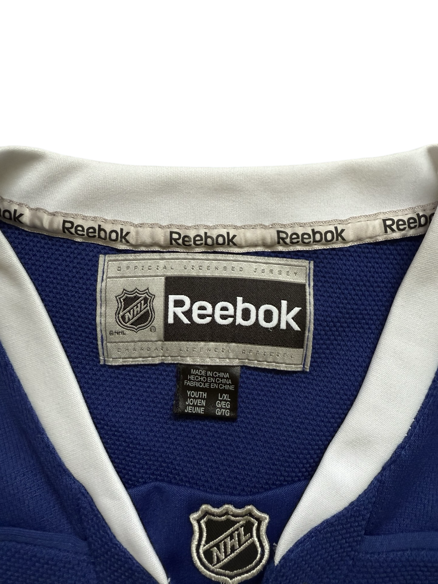 NHL Toronto Maple Leafs Reebok Blue Jersey Size Youth L/XL