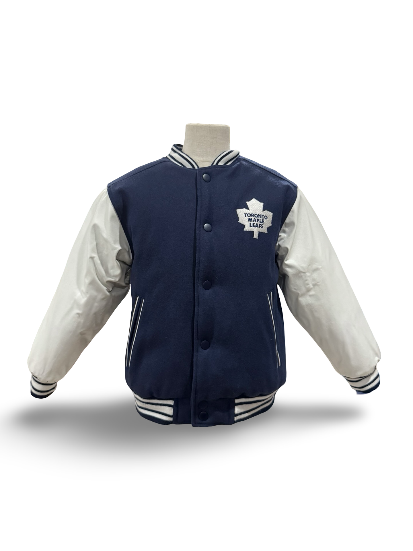 YOUTH NHL Vtg 90’s Toronto Maple Leafs Mighty Mac Reversible Padded Varsity Jacket Size Youth S/M (6)