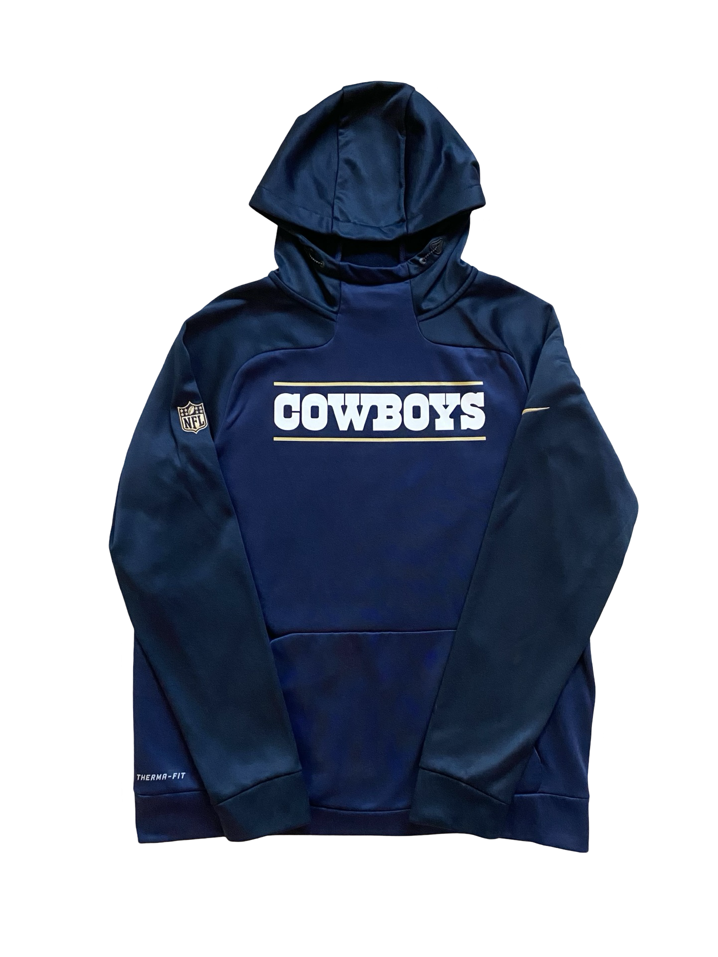 NFL Dallas Cowboys Sideline Gold Logo Therma-Fit Performance Hoodie Size L