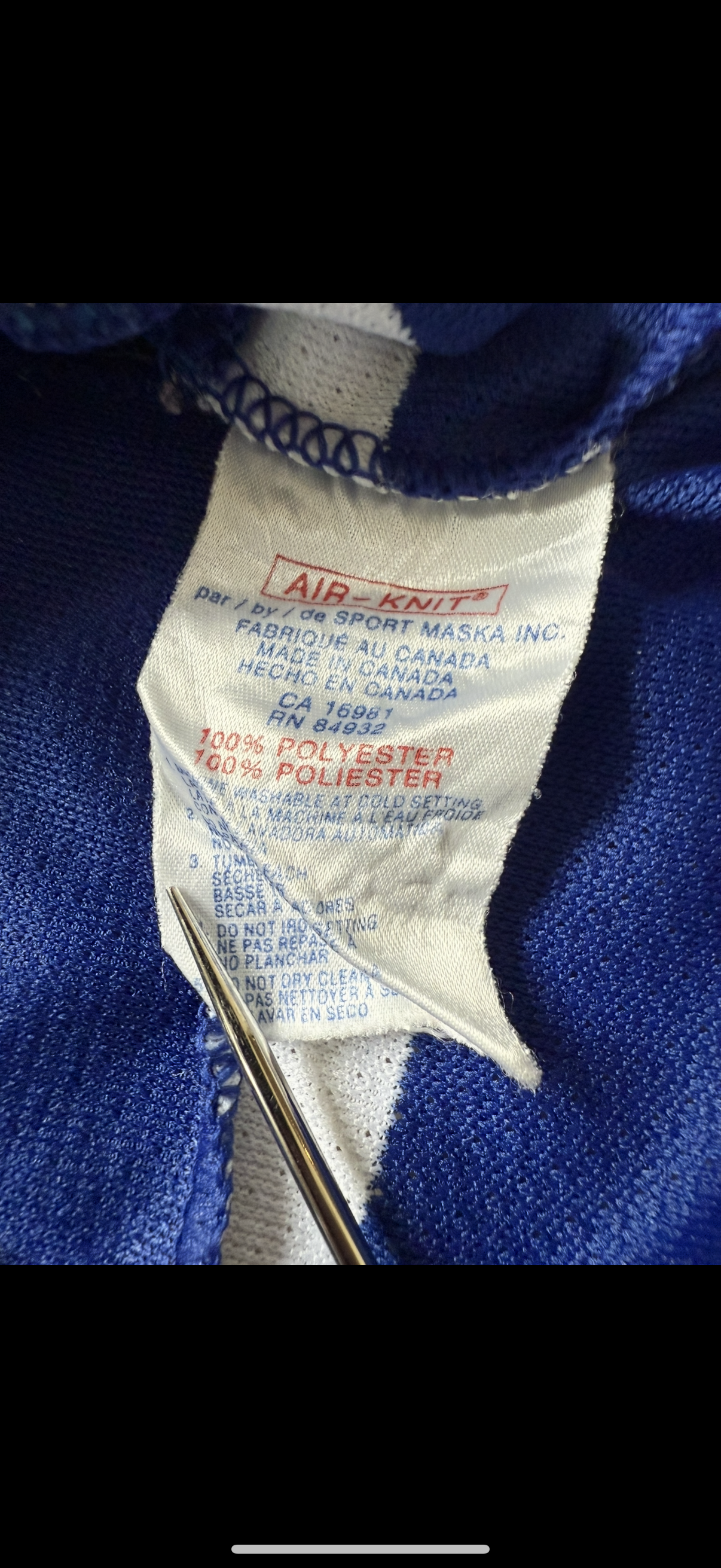 YOUTH NHL Vtg Toronto Maple Leafs Koho Air Knit Hockey Jersey Size Youth L/XL