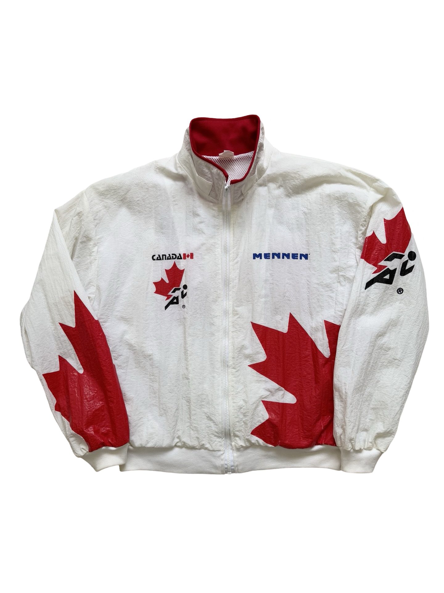 Team Canada Vtg 90’s Athletes Canada Track & Field Sponsored By Mennen Windbreaker Jacket Size XL