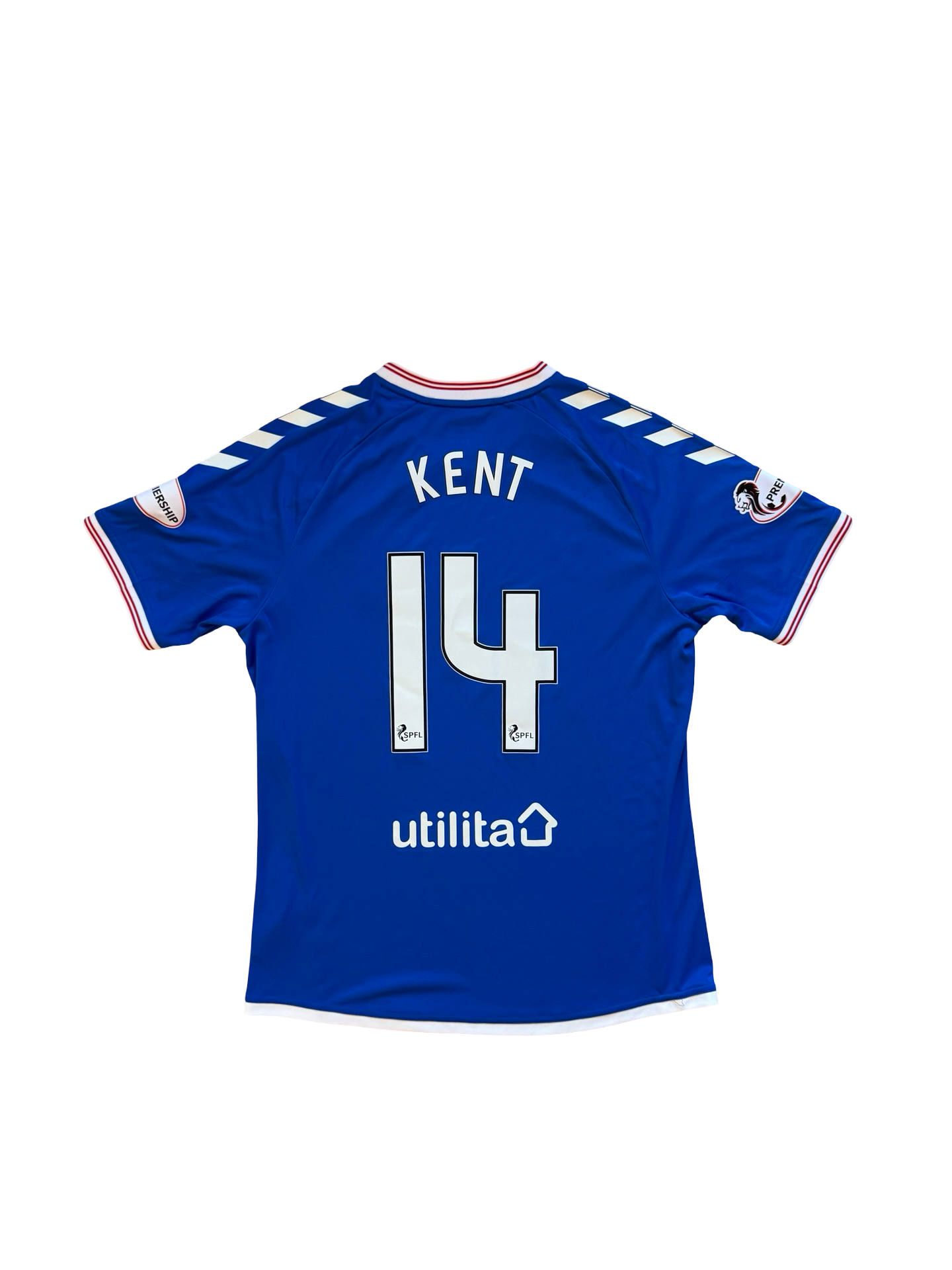 Soccer Ryan Kent 14 Glasgow Rangers 2019/20 Hummel Home Football Jersey Size M