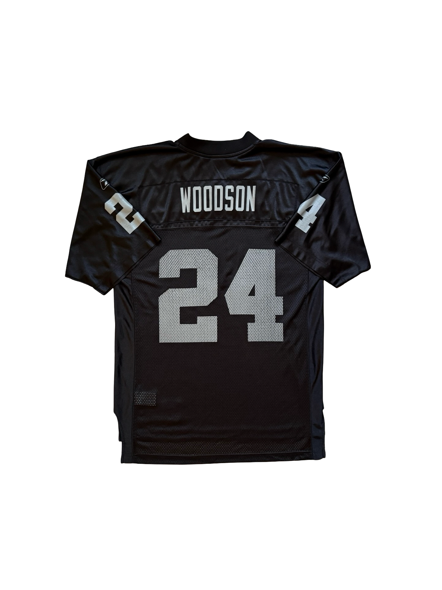 NFL Vtg Charles Woodson 24 Oakland Raiders Reebok Football Jersey Size M