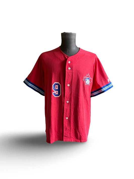 MLB Vtg 90’s Darrin Fletcher 9 Toronto Blue Jays Saxon Athletic Baseball Jersey Size XL