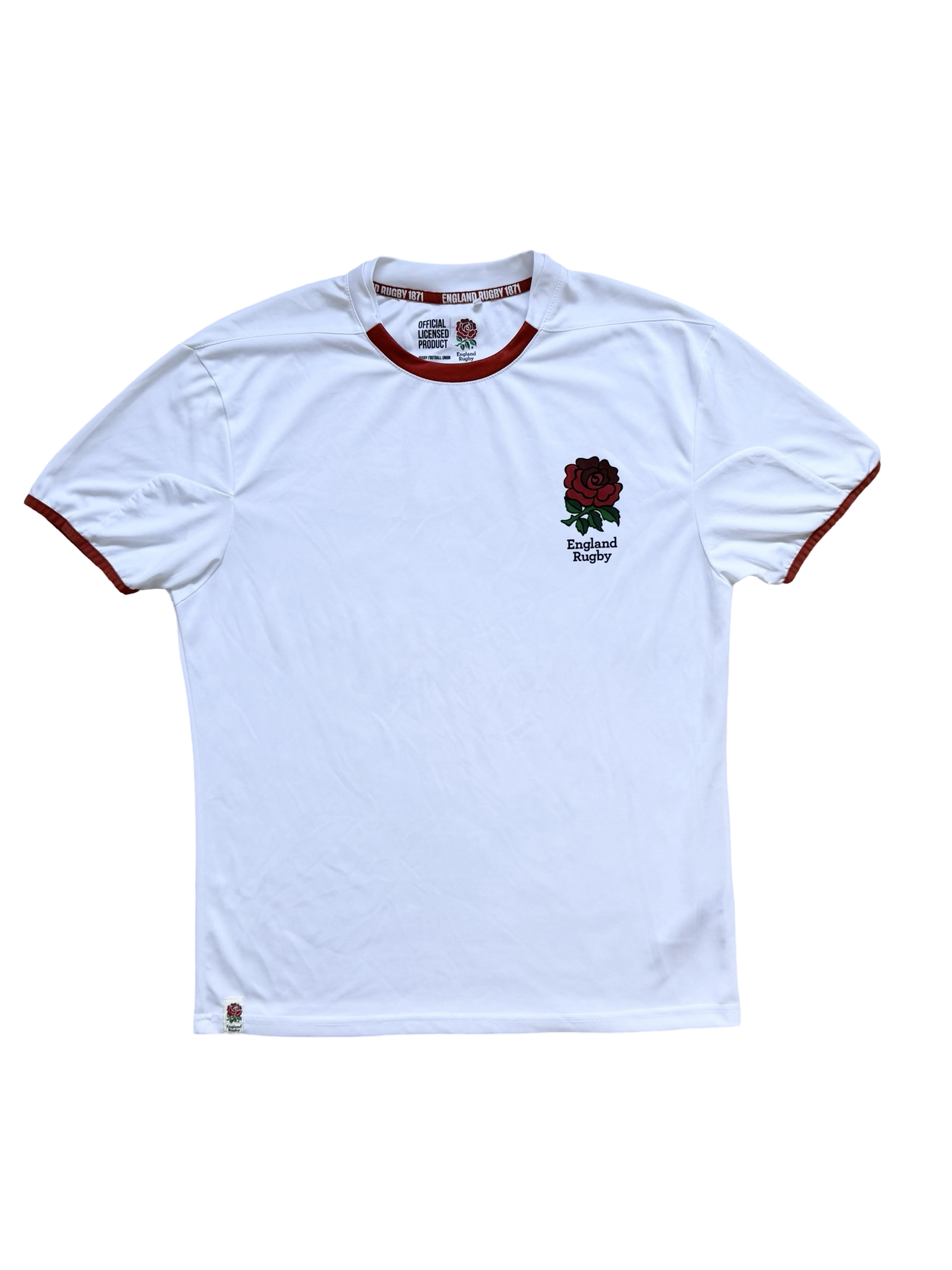 Rugby England National Team RFU Poly Crewneck T-Shirt Size M