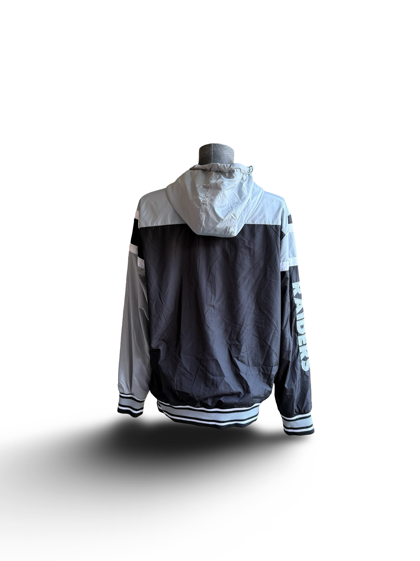 NFL Las Vegas Raiders G-III By Carl Banks Reversible Hooded Football Full Zip Jacket Size L