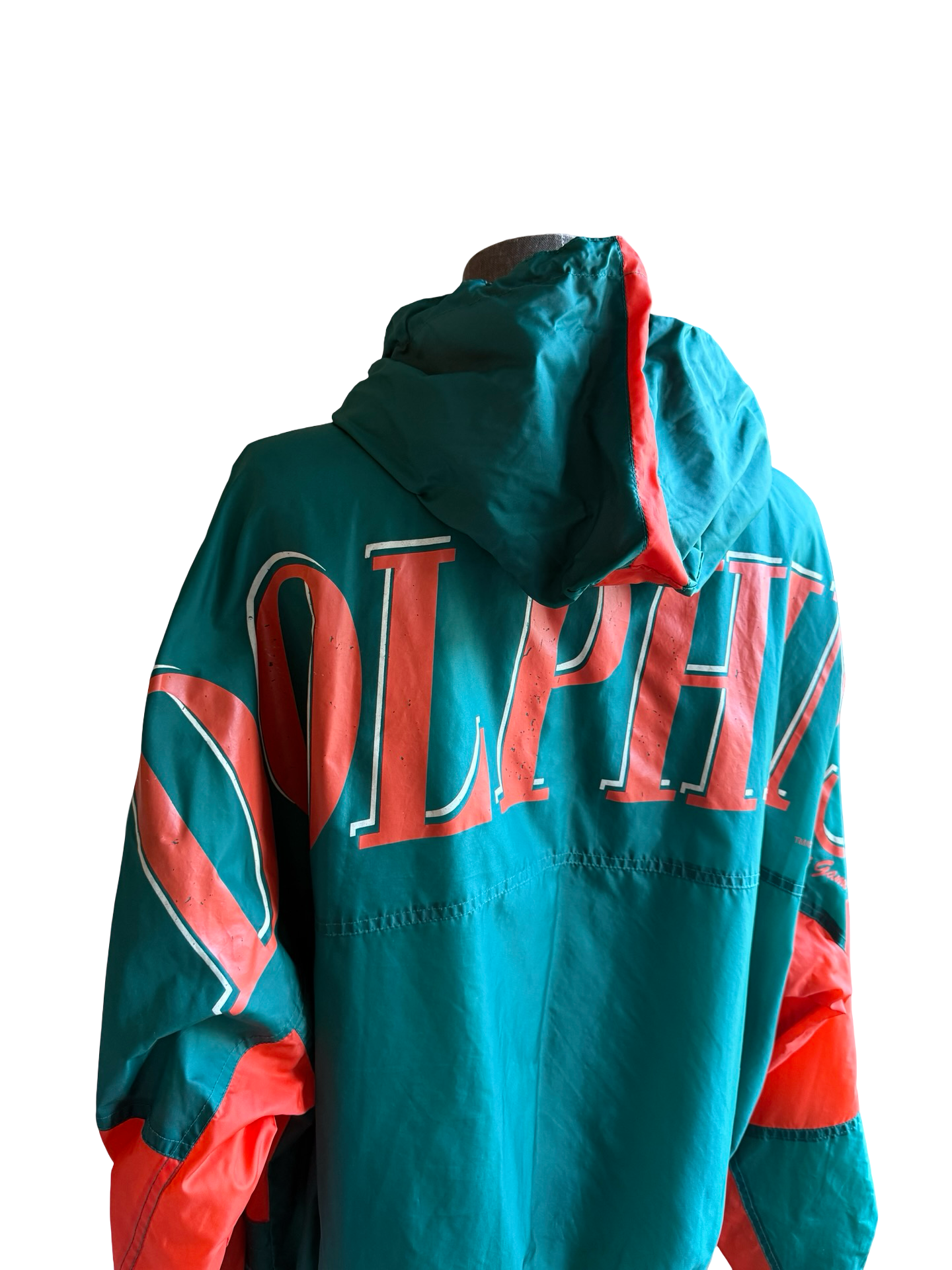 NFL Vtg Miami Dolphins The Game 90’s Football Windbreaker Spellout Size XL