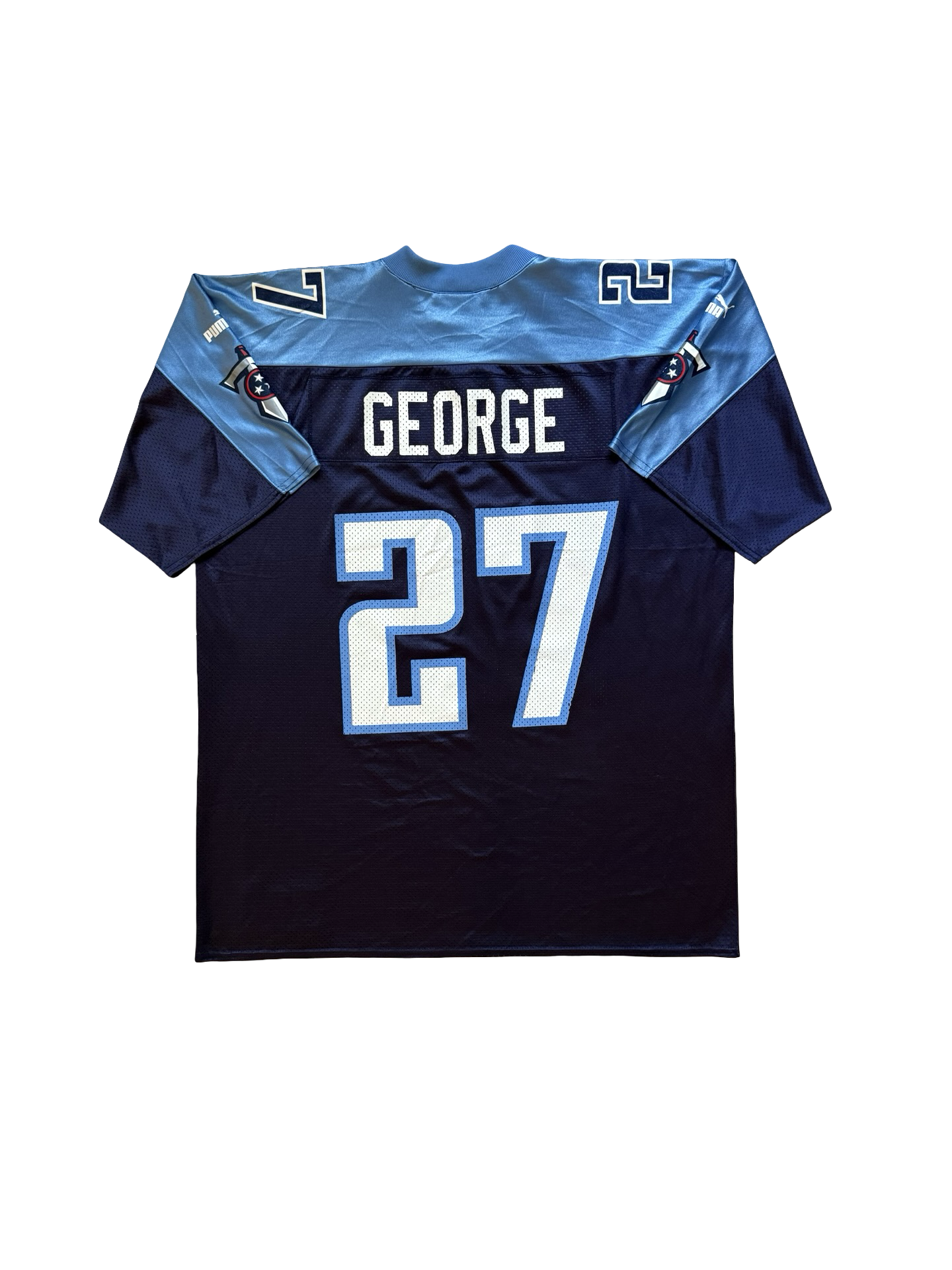 NFL Vtg Eddie George 27 Tennessee Titans Puma Football Jersey Size XL