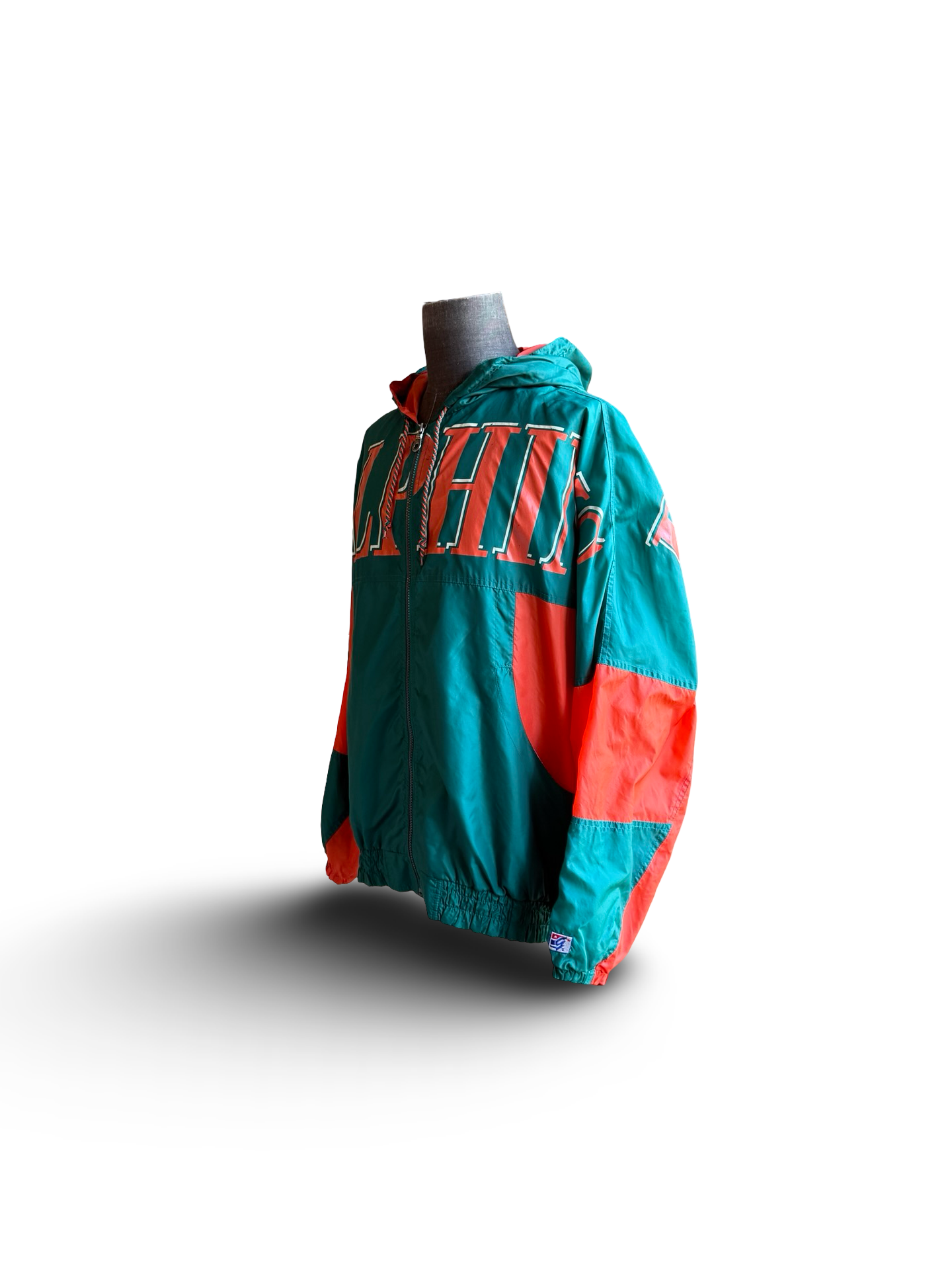 NFL Vtg Miami Dolphins The Game 90’s Football Windbreaker Spellout Size XL