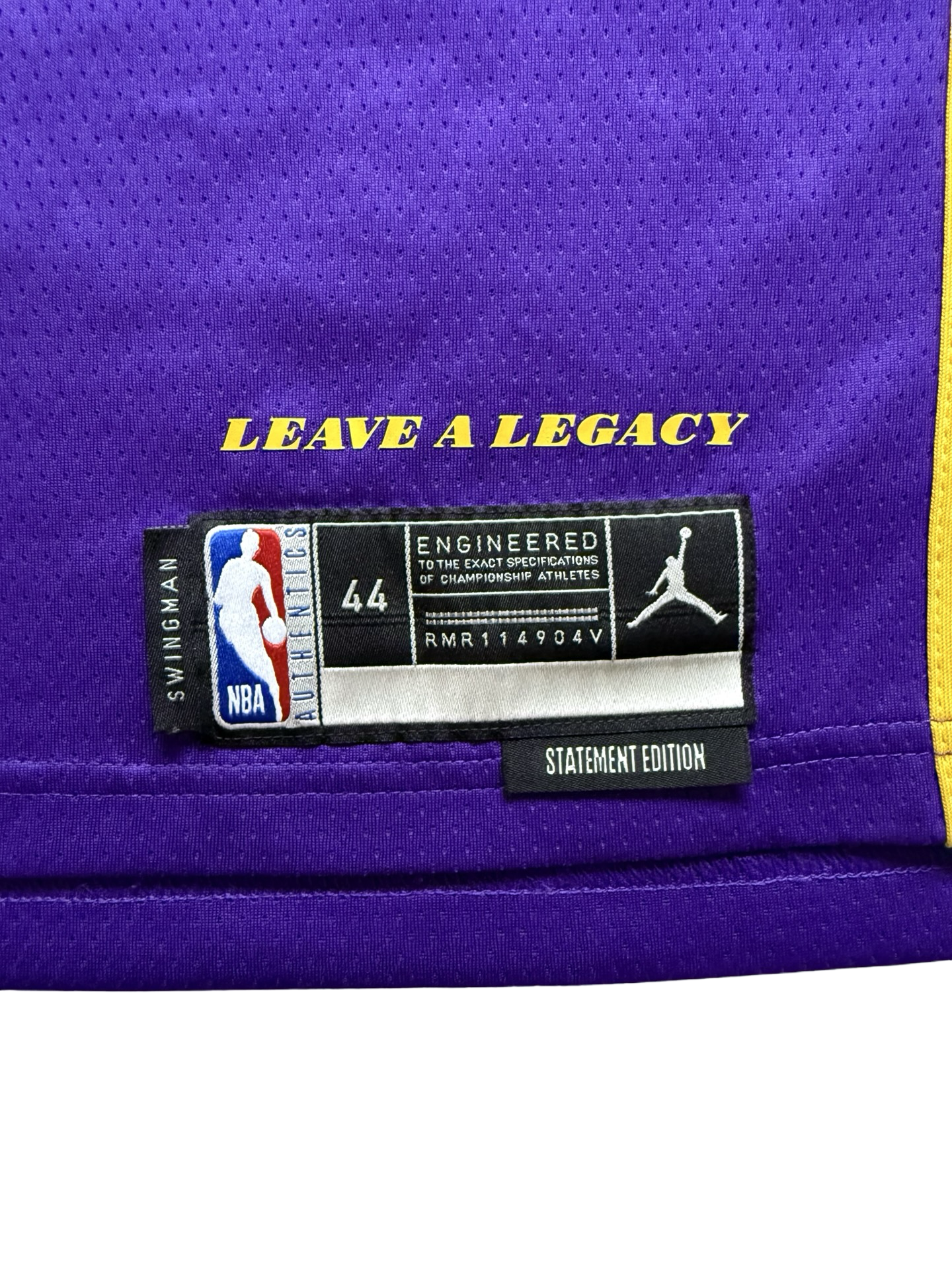 NBA LeBron James 6 LA Lakers Air Jordan Swingman Statement Edition Jersey Size M