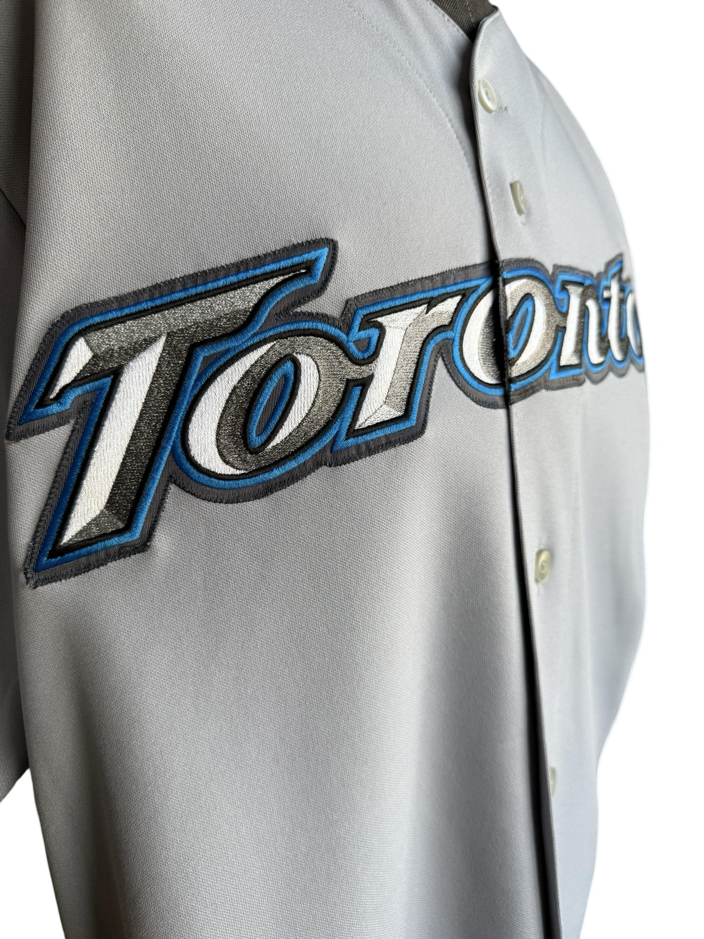 MLB Vtg Toronto Blue Jays 2000’s Majestic Grey Retro Baseball Jersey Size XL
