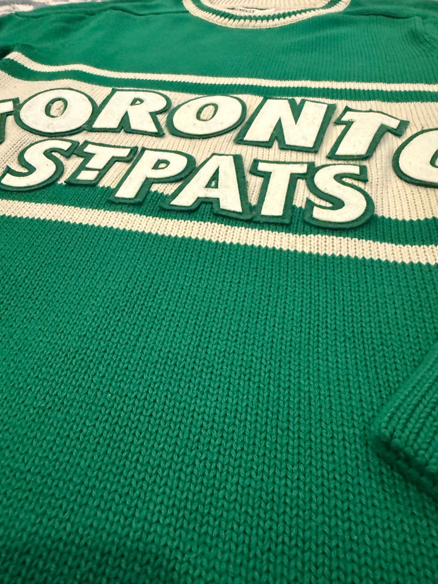 NHL Toronto St Pats Maple Leafs CCM Knit Jersey Classic Sweater Size S