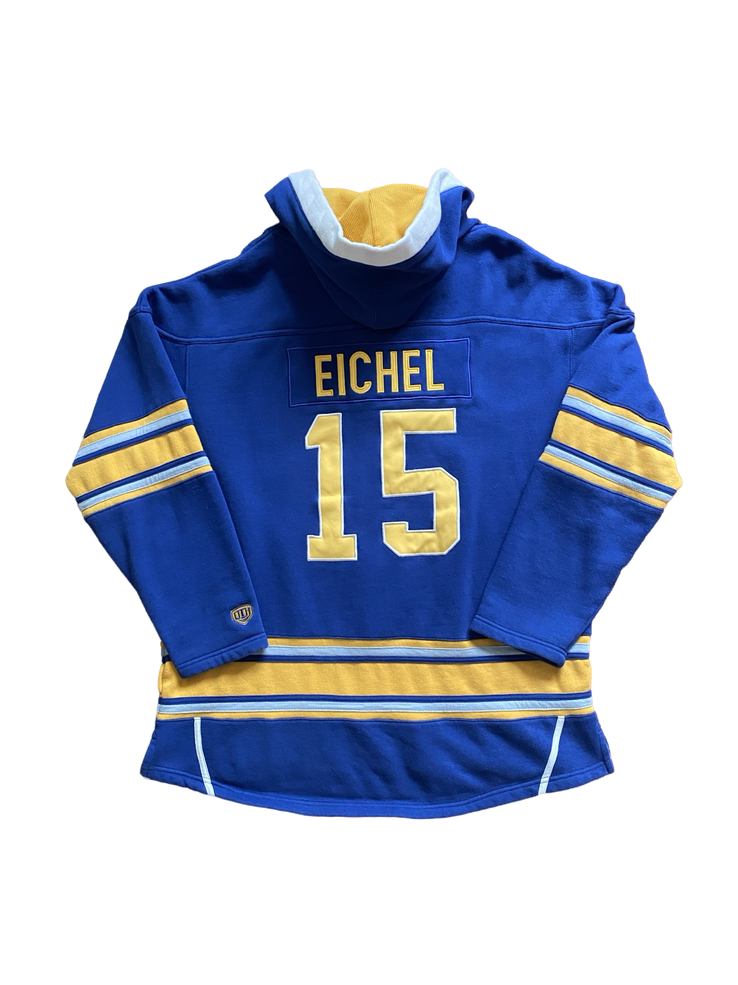 NHL Jack Eichel 15 Buffalo Sabres Old Time Hockey Lace Up Hoodie Jersey Retro Size L