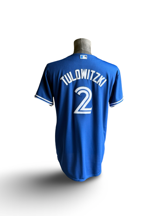 YOUTH MLB Troy Tulowitzki 2 Toronto Blue Jays Majestic Baseball Jersey Size Youth XL
