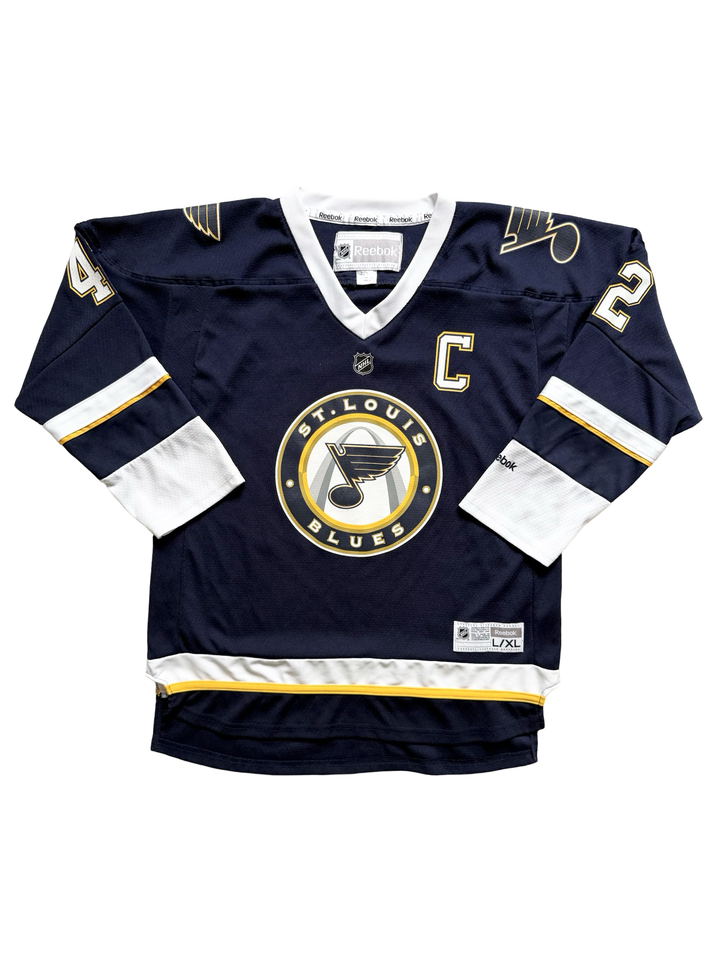 YOUTH NHL David Banks 42 St Louis Blues Reebok Alternative Arch Hockey Jersey Size Youth L/XL